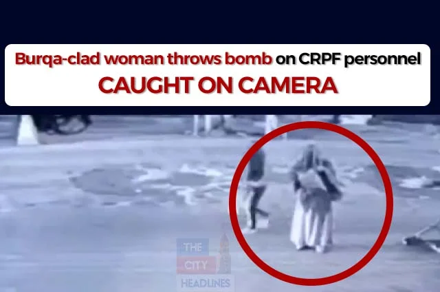 BURQA CLAD WOMAN THROWS BOMB